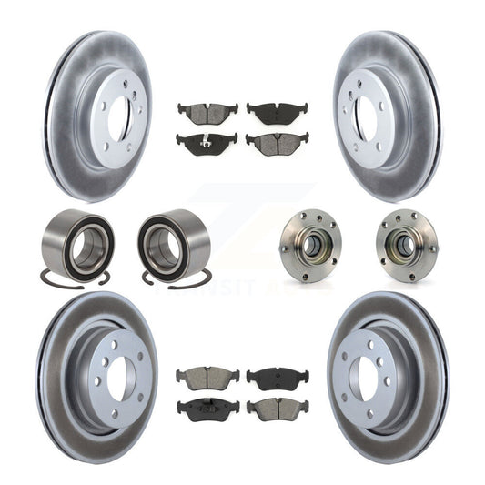 Hub Bearing Coated Brake Rotor Pad Shoe Front Rear Kit (10Pc) For BMW 325i 325Ci