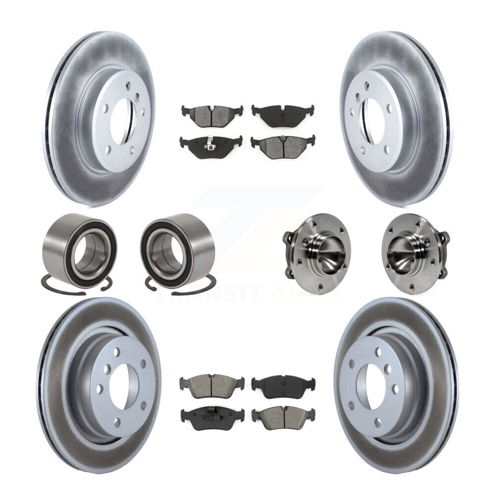 Hub Bearing Coated Brake Rotor Pad Shoe Front Rear Kit (10Pc) For 2006 BMW 325Ci