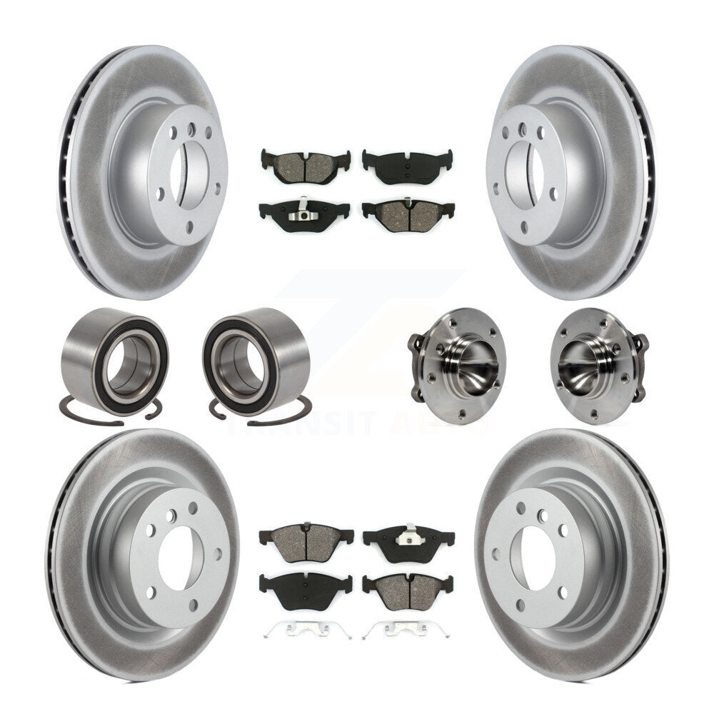 Hub Bearing Coated Brake Rotor Pads Shoe Front Rear Kit (10Pc) For BMW 328i 323i