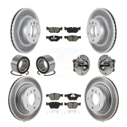 Hub Bearing Coated Brake Rotor Pads Shoe Front Rear Kit (10Pc) For BMW 328i 323i