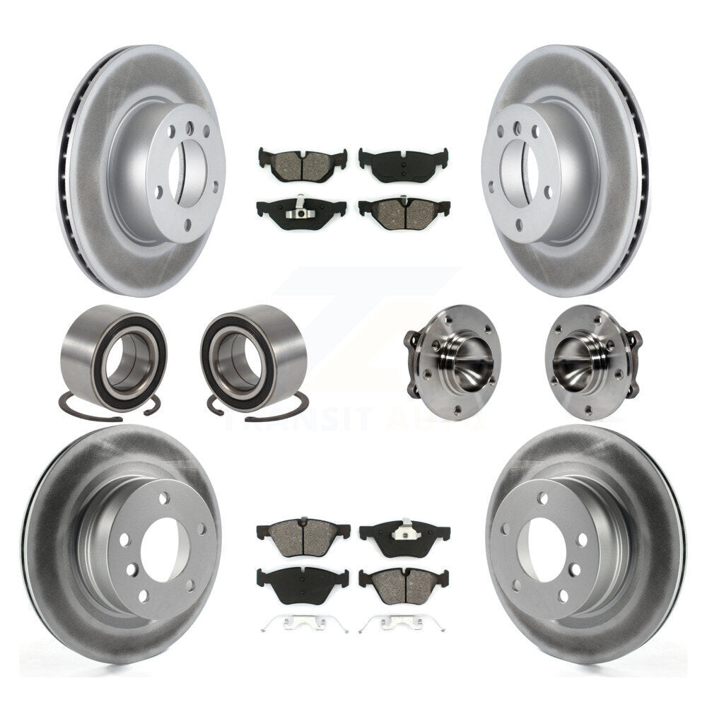 Hub Bearing Coated Brake Rotor Pad Shoe Front Rear Kit (10Pc) For 08-13 BMW 128i