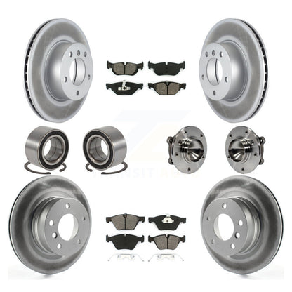 Hub Bearing Coated Brake Rotor Pad Shoe Front Rear Kit (10Pc) For 08-13 BMW 128i