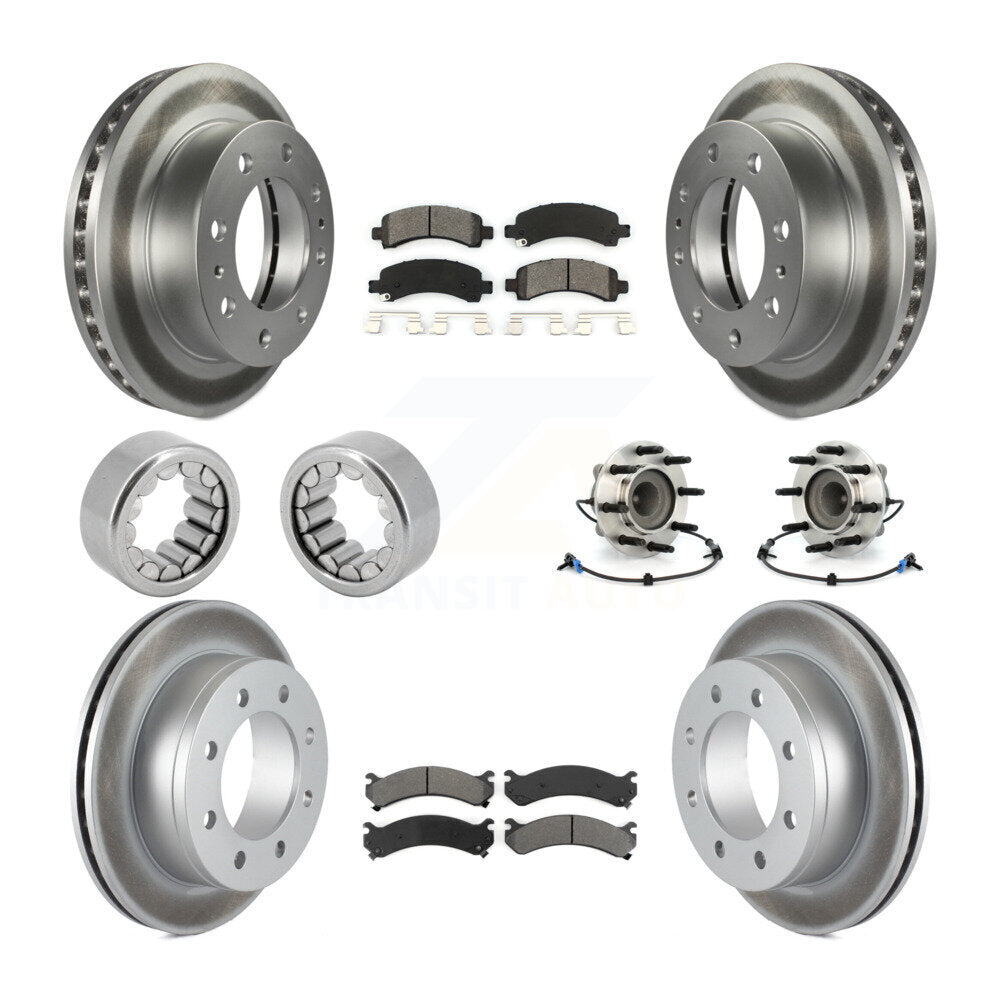 Hub Bearing Coated Brake Rotor Pad Shoe Front Rear Kit (10Pc) For Chevrolet 2500