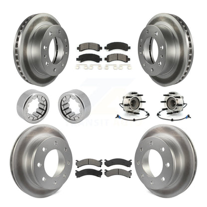 Hub Bearing Coated Brake Rotor Pad Shoe Front Rear Kit (10Pc) For Chevrolet 2500