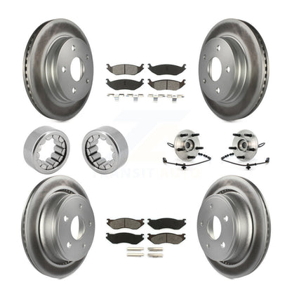 Hub Bearing Coated Brake Rotor Pad Shoe Front Rear Kit (10Pc) For Dodge Ram 1500