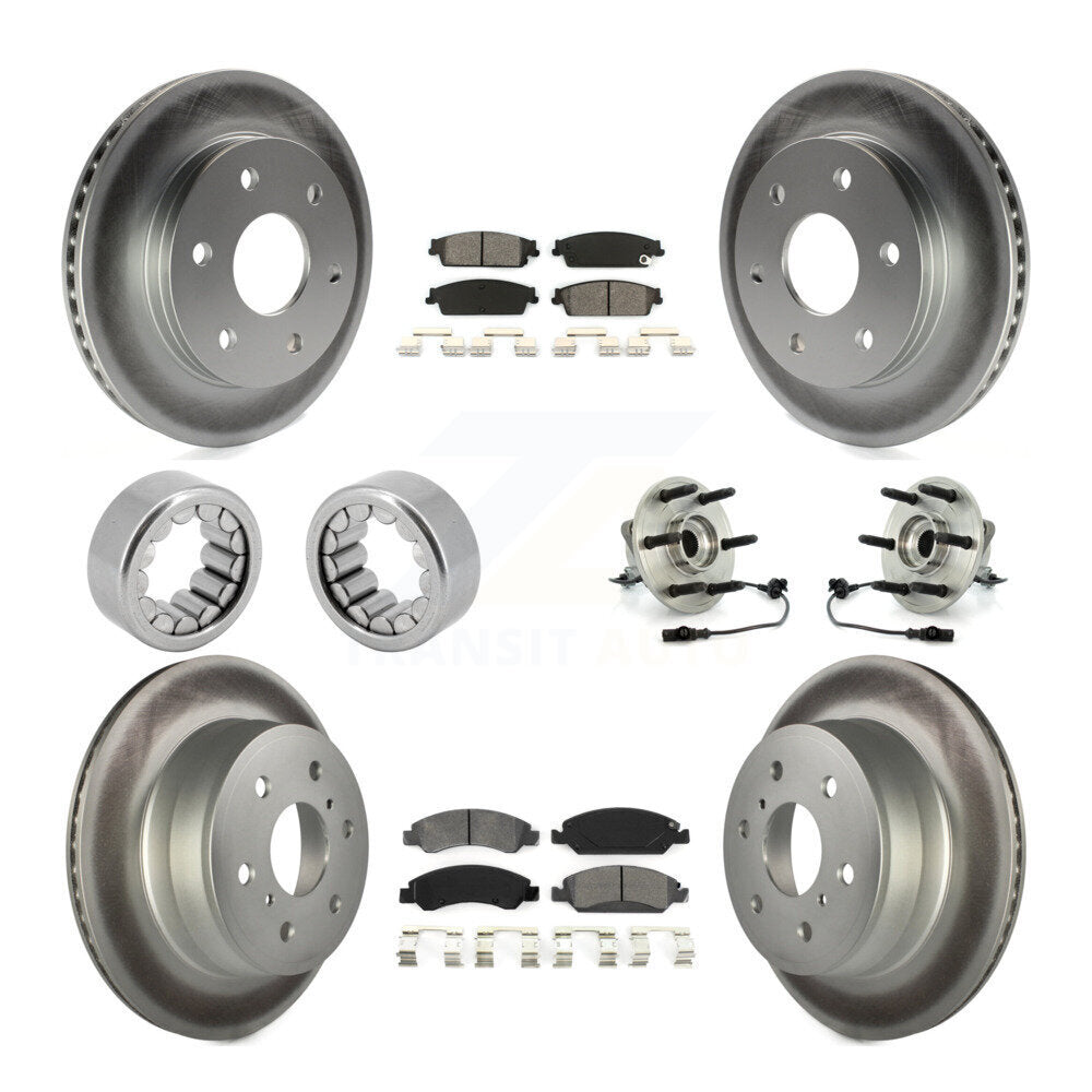 Hub Bearing Coat Brake Rotor Pads Shoe Front Rear Kit (10Pc) For GMC Sierra 1500