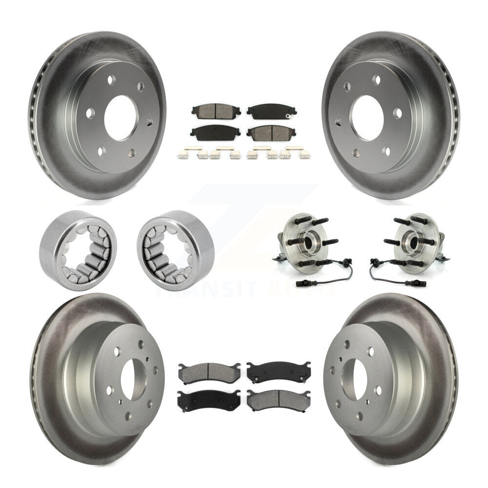 Hub Bearings Assembly Coated Disc Brake Rotors And Pads Shoes Front Rear Kit For