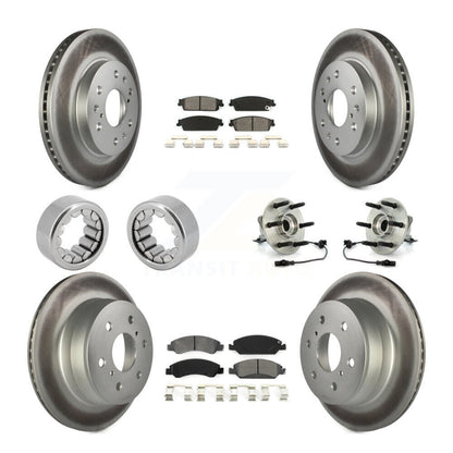 Hub Bearing Coated Brake Rotor Pad Shoe Front Rear Kit (10Pc) For Chevrolet 1500