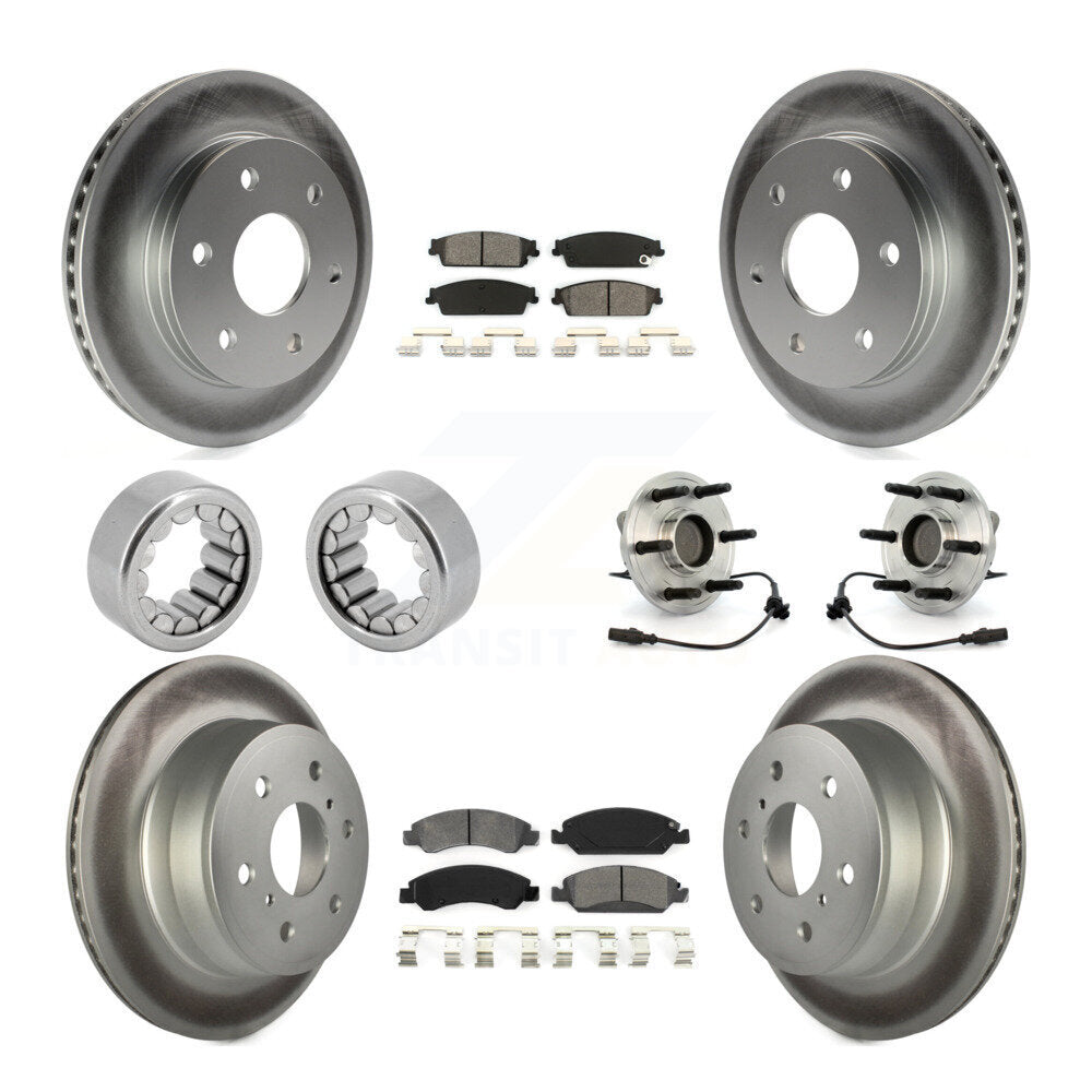 Hub Bearing Coat Brake Rotor Pads Shoe Front Rear Kit (10Pc) For GMC Sierra 1500