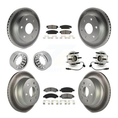 Hub Bearing Coat Brake Rotor Pads Shoe Front Rear Kit (10Pc) For GMC Sierra 1500