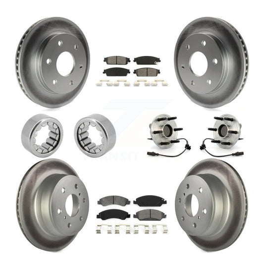 Hub Bearing Coat Brake Rotor Pads Shoe Front Rear Kit (10Pc) For GMC Sierra 1500