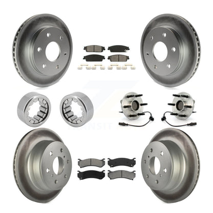 Hub Bearings Assembly Coated Disc Brake Rotors And Pads Shoes Front Rear Kit For