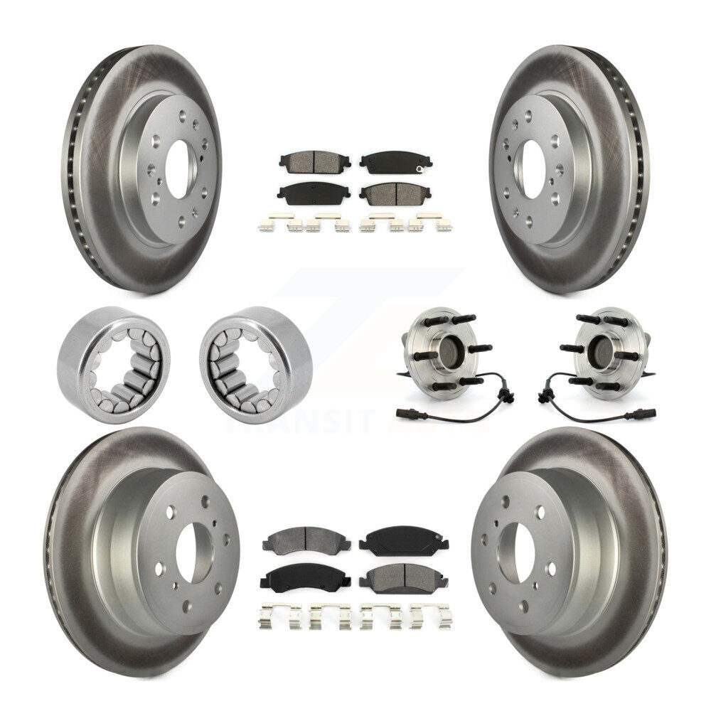 Hub Bearing Coated Brake Rotor Pad Shoe Front Rear Kit (10Pc) For Chevrolet 1500