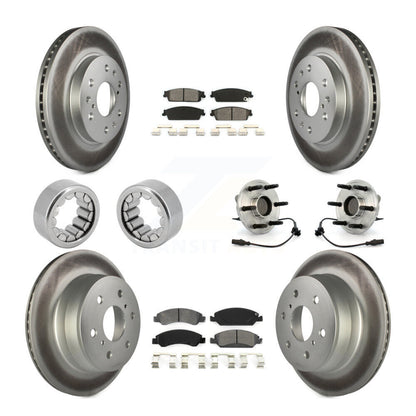 Hub Bearing Coated Brake Rotor Pad Shoe Front Rear Kit (10Pc) For Chevrolet 1500