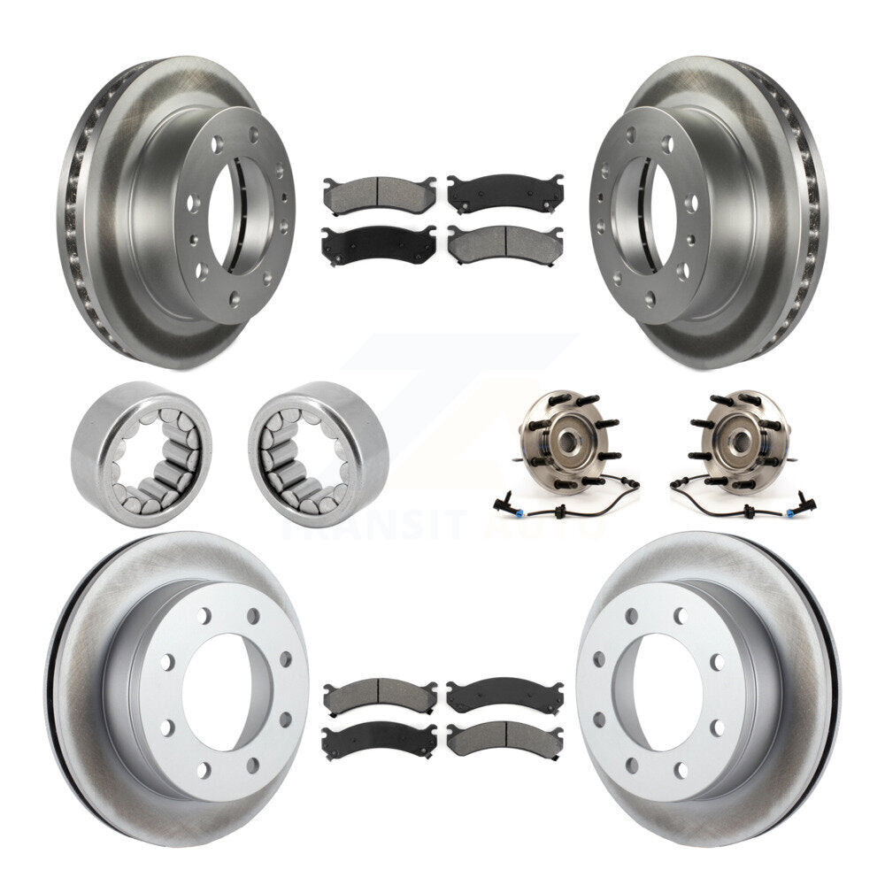 Hub Bearing Coated Brake Rotor Pad Shoe Front Rear Kit (10Pc) For Hummer H2 2500
