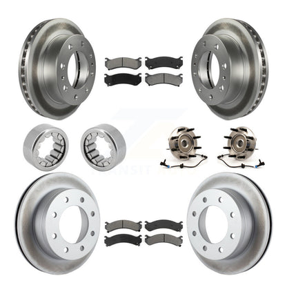 Hub Bearing Coated Brake Rotor Pad Shoe Front Rear Kit (10Pc) For Hummer H2 2500