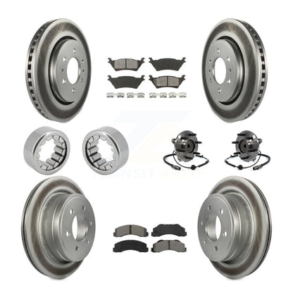 Hub Bearing Coated Brake Rotor Pad Shoe Front Rear Kit (10Pc) For Ford F-150 RWD