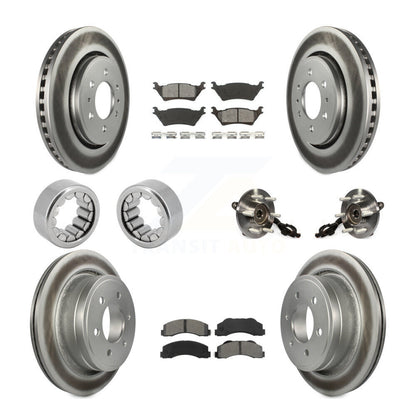 Hub Bearing Coated Brake Rotor And Pad Shoe Front Rear Kit (10Pc) For Ford F-150