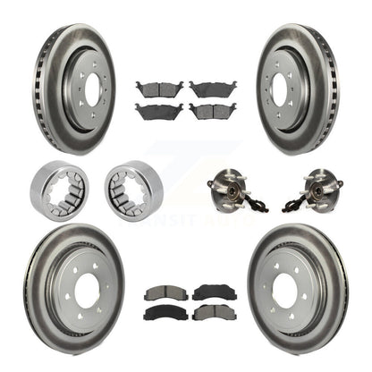 Hub Bearing Coated Brake Rotor And Pad Shoe Front Rear Kit (10Pc) For Ford F-150