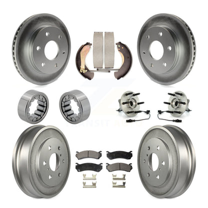 Hub Bearings Coated Disc Brake Rotors And Ceramic Pads Shoes Front Rear Kit For