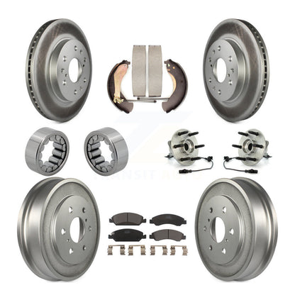 Hub Bearing Coated Brake Rotor Pad Shoe Front Rear Kit (10Pc) For Chevrolet 1500