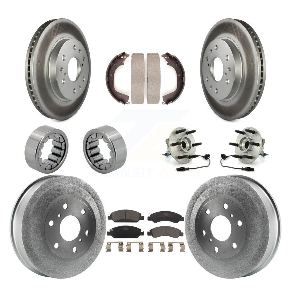 Hub Bearing Coat Brake Rotor Pads Shoe Front Rear Kit (10Pc) For GMC Sierra 1500