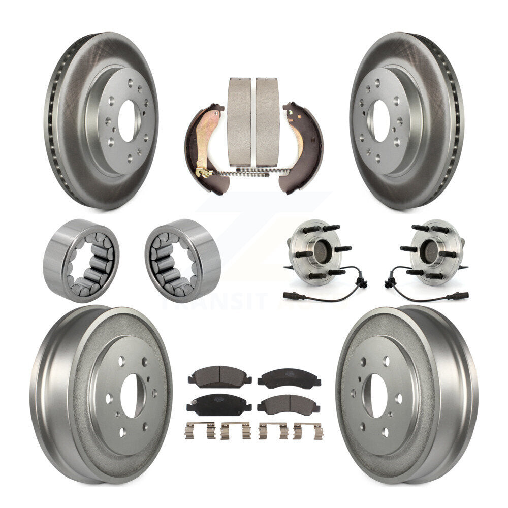 Hub Bearing Coated Brake Rotor Pad Shoe Front Rear Kit (10Pc) For Chevrolet 1500