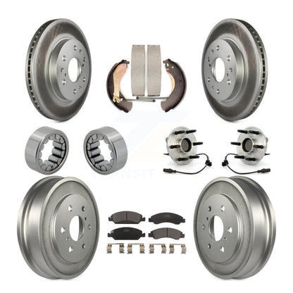 Hub Bearing Coated Brake Rotor Pad Shoe Front Rear Kit (10Pc) For Chevrolet 1500