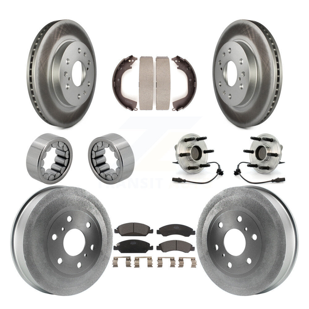 Hub Bearing Coat Brake Rotor Pads Shoe Front Rear Kit (10Pc) For GMC Sierra 1500