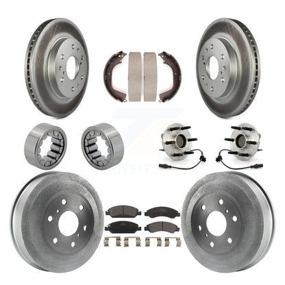 Hub Bearing Coat Brake Rotor Pads Shoe Front Rear Kit (10Pc) For GMC Sierra 1500