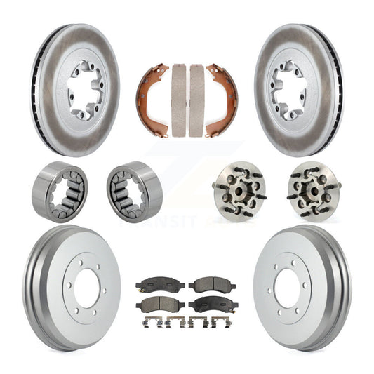 Hub Bearing Coated Brake Rotor Pads Shoe Front Rear Kit (10Pc) For Chevrolet GMC