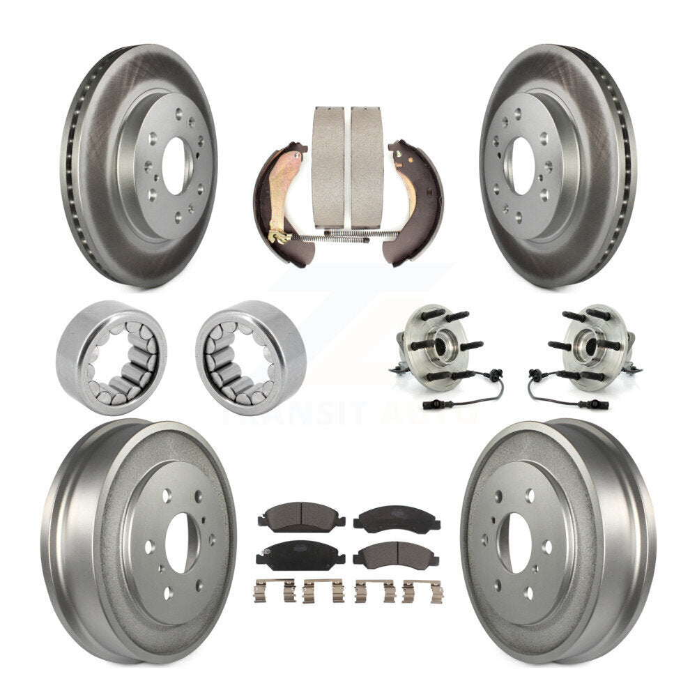 Hub Bearing Coated Brake Rotor Pad Shoe Front Rear Kit (10Pc) For Chevrolet 1500