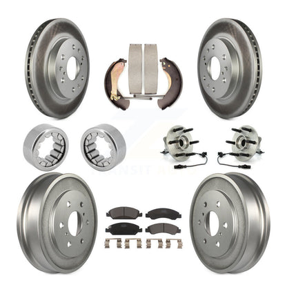 Hub Bearing Coated Brake Rotor Pad Shoe Front Rear Kit (10Pc) For Chevrolet 1500