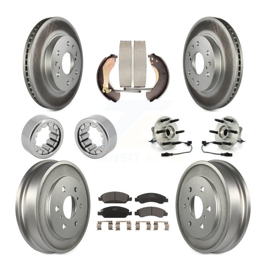 Hub Bearing Coated Brake Rotor Pad Shoe Front Rear Kit (10Pc) For Chevrolet 1500