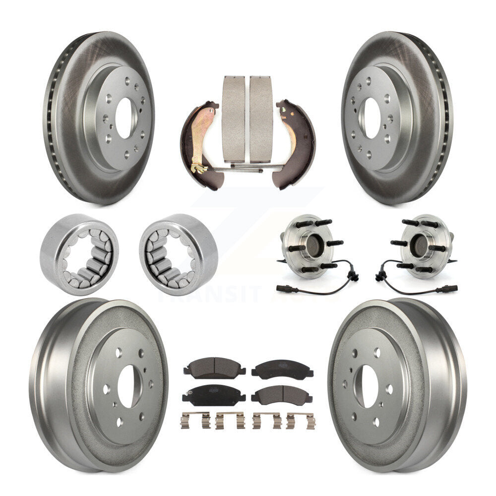 Hub Bearing Coated Brake Rotor Pad Shoe Front Rear Kit (10Pc) For Chevrolet 1500