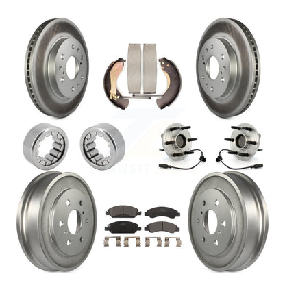 Hub Bearing Coated Brake Rotor Pad Shoe Front Rear Kit (10Pc) For Chevrolet 1500