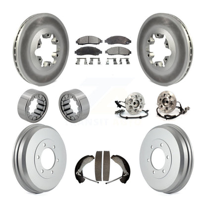 Hub Bearing Coated Brake Rotor Pads Shoe Front Rear Kit (10Pc) For Chevrolet GMC