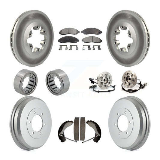 Hub Bearing Coated Brake Rotor Pads Shoe Front Rear Kit (10Pc) For Chevrolet GMC