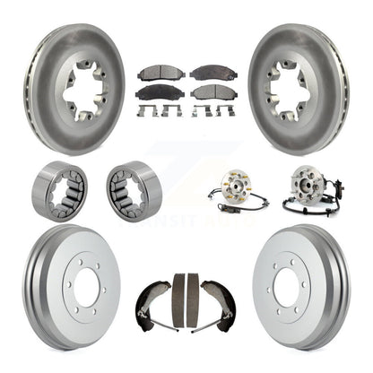 Hub Bearing Coated Brake Rotor Pads Shoe Front Rear Kit (10Pc) For Chevrolet GMC
