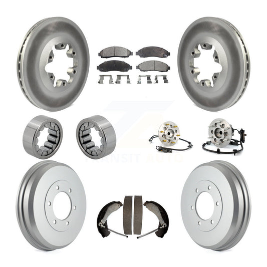 Hub Bearing Coated Brake Rotor Pads Shoe Front Rear Kit (10Pc) For Chevrolet GMC