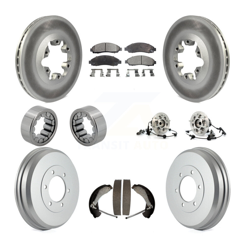 Hub Bearing Coated Brake Rotor Pads Shoe Front Rear Kit (10Pc) For Chevrolet GMC