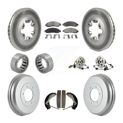 Hub Bearing Coated Brake Rotor Pads Shoe Front Rear Kit (10Pc) For Chevrolet GMC