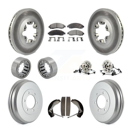 Hub Bearing Coated Brake Rotor Pads Shoe Front Rear Kit (10Pc) For Chevrolet GMC