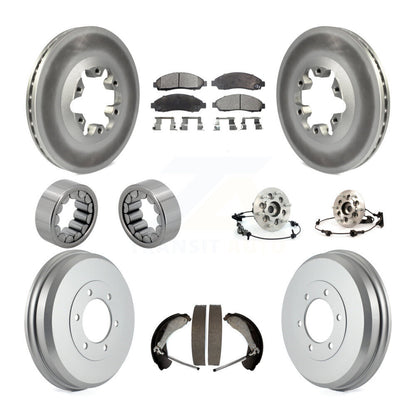 Hub Bearing Coated Brake Rotor Pads Shoe Front Rear Kit (10Pc) For Chevrolet GMC