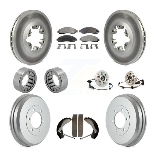 Hub Bearing Coated Brake Rotor Pads Shoe Front Rear Kit (10Pc) For Chevrolet GMC