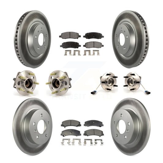 Hub Bearing Coated Brake Rotor Pads Front Rear Kit (10Pc) For Buick Lucerne 4.6L