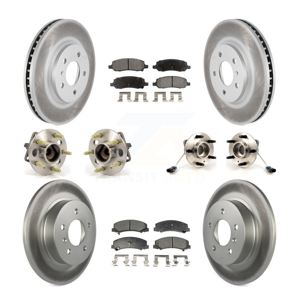 Hub Bearing Coated Disc Brake Rotor Pads Front Rear Kit (10Pc) For Buick Lucerne