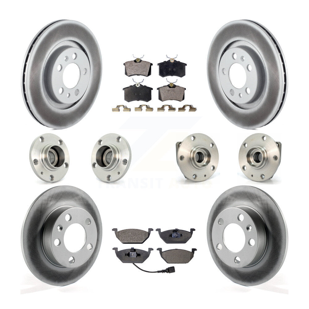 Hub Bearing Coat Brake Rotor Pads Front Rear Kit (10Pc) For Volkswagen Golf City