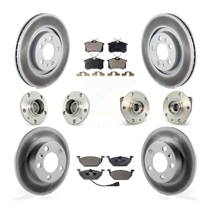 Hub Bearing Coat Brake Rotor Pads Front Rear Kit (10Pc) For Volkswagen Golf City