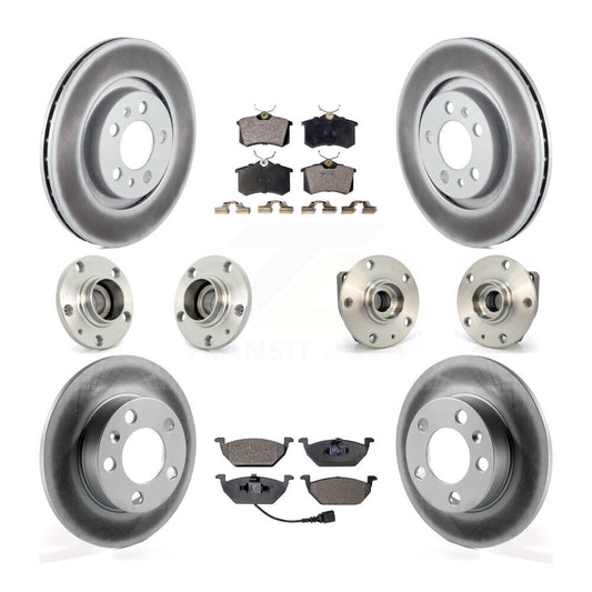 Hub Bearing Coat Brake Rotor Pads Front Rear Kit (10Pc) For Volkswagen Golf City